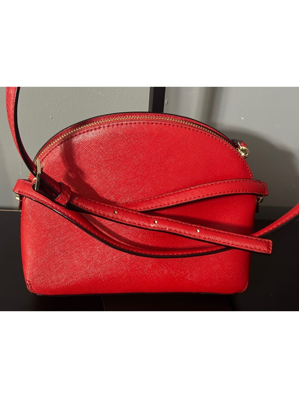 Kate Spade Red Saffiano Leather Dome Crossbody Bag - Picture 7 of 9